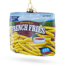 Load image into Gallery viewer, French Fries Frozen Box Glass Christmas Ornament