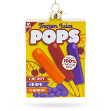 Load image into Gallery viewer, Frozen Popsicle Box Glass Christmas Ornament