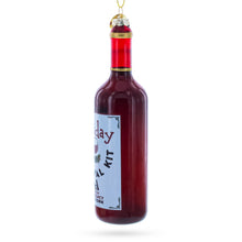Load image into Gallery viewer, Holiday Survival Kit Wine Bottle Glass Christmas Ornament