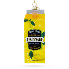 Load image into Gallery viewer, Lemonade Carton Glass Christmas Ornament