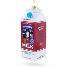 Load image into Gallery viewer, Milk Carton Glass Christmas Ornament