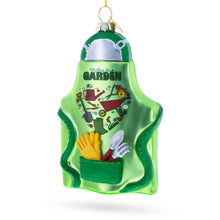 Load image into Gallery viewer, Gardener Apron with Tools Glass Christmas Ornament