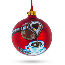 Load image into Gallery viewer, Coffee Lover Glass Ball Christmas Ornament 3.25 Inches