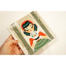 Load image into Gallery viewer, Decorative Tile Girl with Snow Globe by Laliblue
