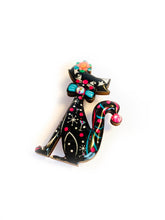 Load image into Gallery viewer, Retro Dapper Atomic Cat Brooch by Rosie Rose Parker