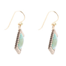 Load image into Gallery viewer, Diamond Days Blue Turquoise and Golden Earrings