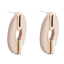 Load image into Gallery viewer, Discus Mother of Pearl Leather Earrings
