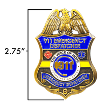 Load image into Gallery viewer, CL10-04 911 Emergency Dispatcher Fire Police EMT thin gold line Pin not a Challenge Coin