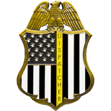Load image into Gallery viewer, GL8-001 911 Emergency Dispatcher Fire Police EMT thin gold line Challenge Coin