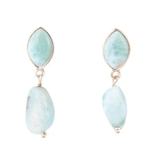 Load image into Gallery viewer, Dolce Blue Larimar and Sterling Silver Drop Earrings