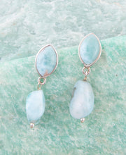 Load image into Gallery viewer, Dolce Blue Larimar and Sterling Silver Drop Earrings