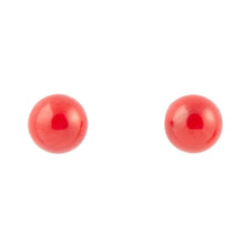 Load image into Gallery viewer, Dot of Red Coral Stud Earrings