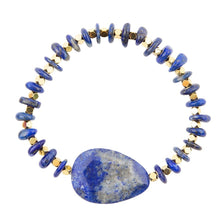 Load image into Gallery viewer, Dreamy  Blue Lapis Chunky Golden Bracelet