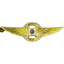 Load image into Gallery viewer, EL3-005 Full size UAS FAA Commercial Drone Pilot Wings keychain with 1 inch keyring on swivel attachment