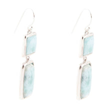 Load image into Gallery viewer, Drops of Blue Larimar Sterling Silver Earrings