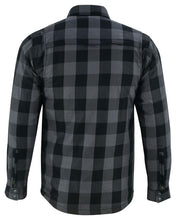 Load image into Gallery viewer, Alpha Check Men's  Armored Motorcycle Flannel Shirt - Gray/Black
