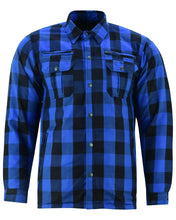 Load image into Gallery viewer, Lumberjack Men's  Armored Motorcycle Flannel Shirt - Blue