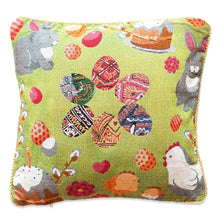 Load image into Gallery viewer, Set of 2 Easter Eggs with Bunny, Chicks and Willow Tree Throw Pillow Covers