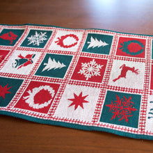 Load image into Gallery viewer, Reindeer Square Patterns Christmas Tablecloth Holiday Runner 75 Inches