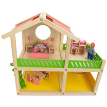 Load image into Gallery viewer, 1 Bedroom Wooden Toy House 18.5 Inches