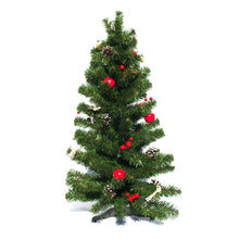 Load image into Gallery viewer, Ukrainian Tabletop Christmas Tree w. Straw Bows, Apples &amp; Pine Cones 27.5 Inches