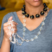Load image into Gallery viewer, Black &amp; Gold Superstar Beaded Amelia Necklace