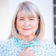 Load image into Gallery viewer, Marbled Tiff Teal Marco Necklace