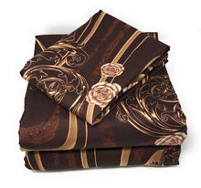 Load image into Gallery viewer, Tache Melted Gold Brown Floral Duvet Cover Twin (2815)