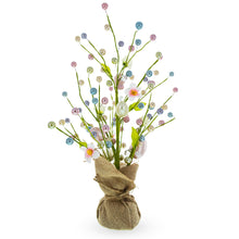 Load image into Gallery viewer, Easter Berry &amp; Egg Floral Arrangement – Rustic Spring Tabletop Centerpiece with Burlap Base