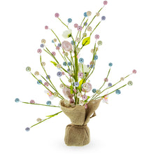Load image into Gallery viewer, Easter Berry &amp; Egg Floral Arrangement – Rustic Spring Tabletop Centerpiece with Burlap Base