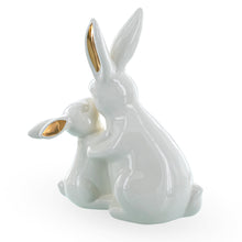 Load image into Gallery viewer, Ceramic Easter Figurine of Mother Bunny with Her Little One