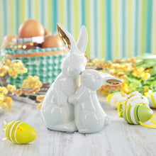 Load image into Gallery viewer, Ceramic Easter Figurine of Mother Bunny with Her Little One