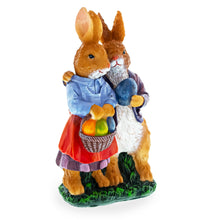 Load image into Gallery viewer, Loving Bunny Duo with Festive Easter Basket Figurine