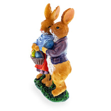 Load image into Gallery viewer, Loving Bunny Duo with Festive Easter Basket Figurine