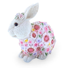 Load image into Gallery viewer, Floral Bunny Figurine – Elegant Spring &amp; Easter Decor with Pastel Flowers 7.1 Inches