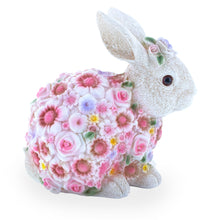 Load image into Gallery viewer, Floral Bunny Figurine – Elegant Spring &amp; Easter Decor with Pastel Flowers 7.1 Inches