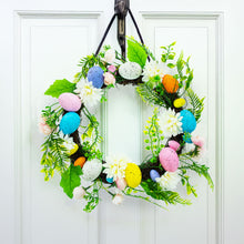 Load image into Gallery viewer, Easter Egg &amp; Floral Wreath – Spring Door Decoration with Speckled Eggs &amp; Flowers 13 Inches