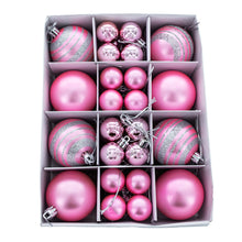 Load image into Gallery viewer, Set of 40 Pink Mini Ball Plastic Christmas Ornaments