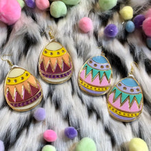 Load image into Gallery viewer, Colorful Easter Egg Acrylic Earrings -  Pink, Blue, Teal