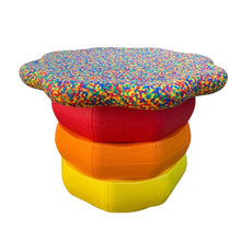 Load image into Gallery viewer, **Pre-order (Ships in 3-4 Weeks)**Flower-shaped Balance Board for Stepping Stones in Rainbow Confetti