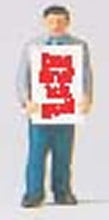 Load image into Gallery viewer, Preiser 29049 HO Scale Working People -- Man Carrying Sandwich Board Sign
