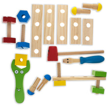 Load image into Gallery viewer, 21 Pieces Construction Building Tools in Wooden Toolbox