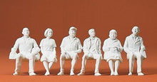 Load image into Gallery viewer, Preiser 45183 G Scale Unpainted Figures -- Seated Persons (4 male, 2 female)