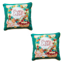 Load image into Gallery viewer, Set of 2 Happy Easter &amp; Easter Eggs Throw Pillow Covers