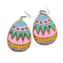 Load image into Gallery viewer, Colorful Easter Egg Acrylic Earrings -  Pink, Blue, Teal
