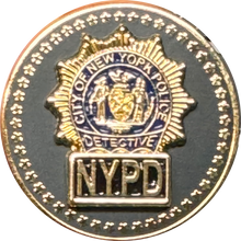 Load image into Gallery viewer, PBX-012-A NYPD Detective Lapel Pin with dual pin posts and deluxe locking clasps