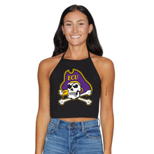 Load image into Gallery viewer, ECU Pirates Black Halter Top