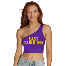 Load image into Gallery viewer, ECU Pirates Purple One Shoulder Top