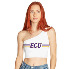 Load image into Gallery viewer, ECU Pirates White One Shoulder Top