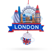 Load image into Gallery viewer, London City Skyline with Tea Cup Resin Christmas Ornament